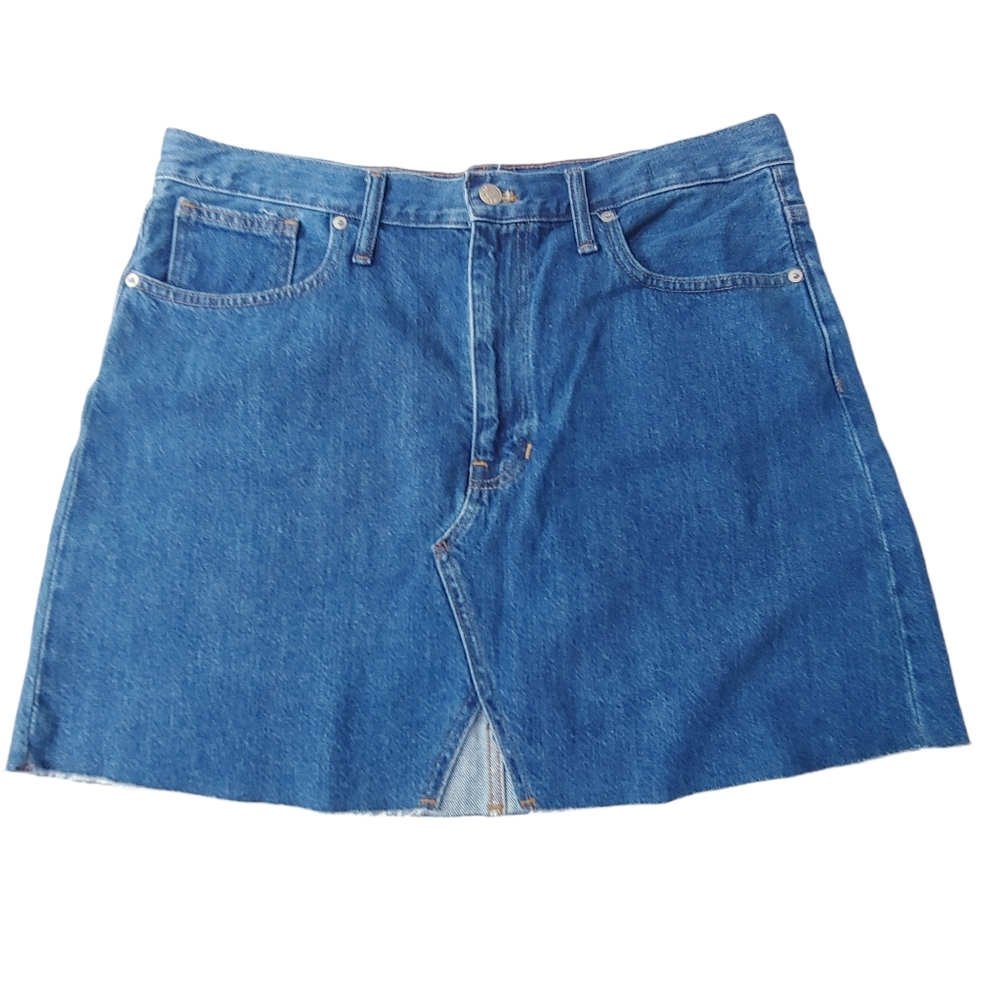 Madewell McCaren Cutout Denim A-Line Skirt‎ 32 NEW